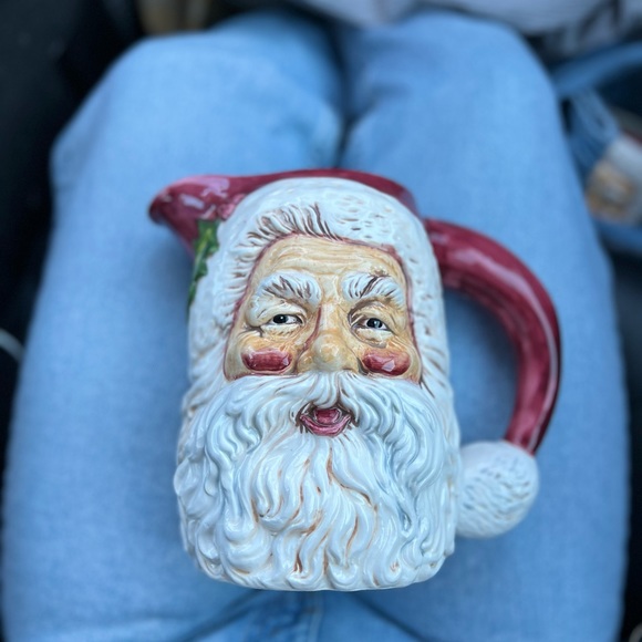 Vintage Hand painted ceramic 1996 Santa mug & Pitcher double faced Santa - Picture 7 of 12